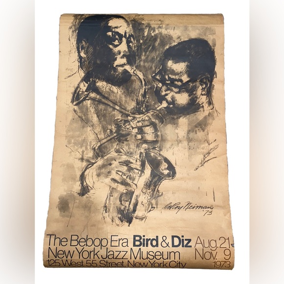 The Bebop Era Bird & Diz New York Jazz Museum Artwork Poster LeRoy Norman 1973 - Picture 1 of 7